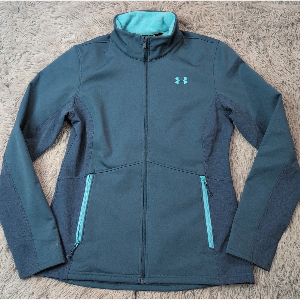 Under Armour Jacket Womens S Coldgear Infrared Cozy Athletic Logo Zip Up Pockets
